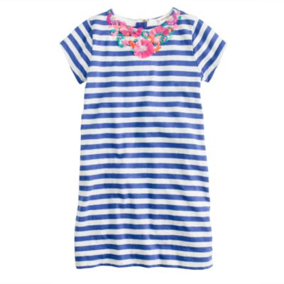 Girls' stripe necklace dress