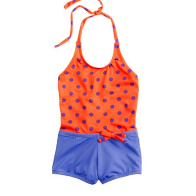 Girls retro tank in polka dot   tanks   Girls swim   J.Crew