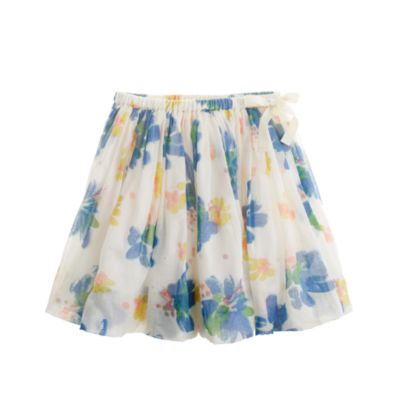 Girls organdy flounce skirt in paintbox floral   patterns   Girls 