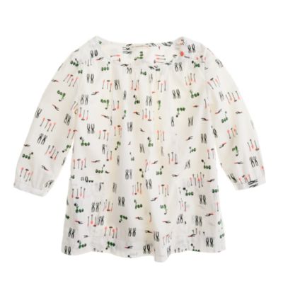 Girls trapeze top in garden variety   long sleeve   Girls shirts   J 