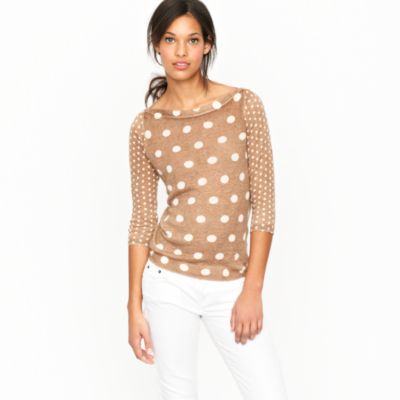 Linen dot popover   crewnecks & boatnecks   Womens sweaters   J.Crew