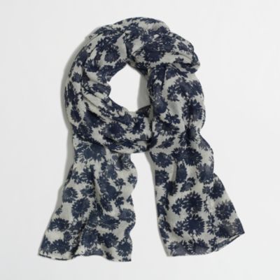 Factory lightweight long printed scarf : Scarves | J.Crew Factory