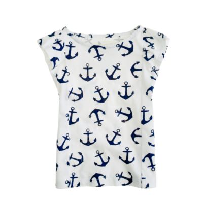 Girls flutter tee in dizzy anchors   tees & tops   Girls knits 