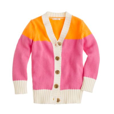 Girls colorblock cardigan   cotton   Girls sweaters   J.Crew