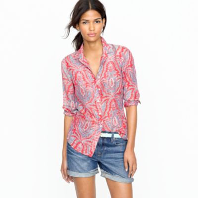 Cotton-silk perfect shirt in raj paisley : casual shirts | J.Crew