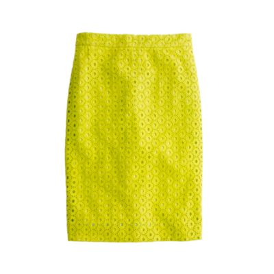 No. 2 pencil skirt in circle eyelet