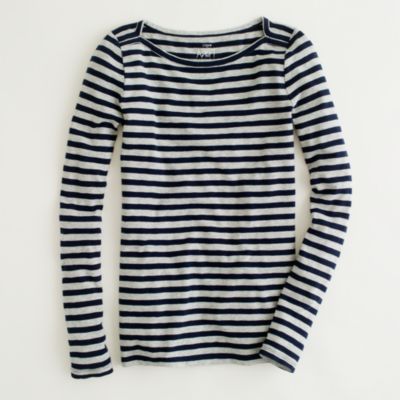 Factory stripe boatneck artist tee   long sleeve tees   FactoryWomens 