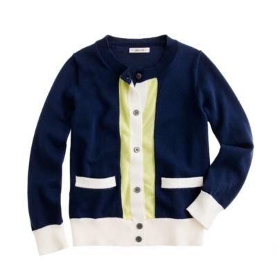 Girls caroline cardigan in colorblock   cotton   Girls sweaters   J 