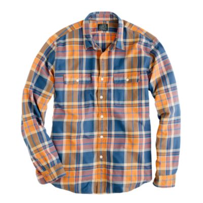 Flannel shirt in Caribbean blue plaid   flannel shirts   Mens shirts 