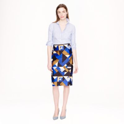 Collection pencil wrap skirt in cubist print