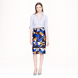 Collection pencil wrap skirt in cubist print