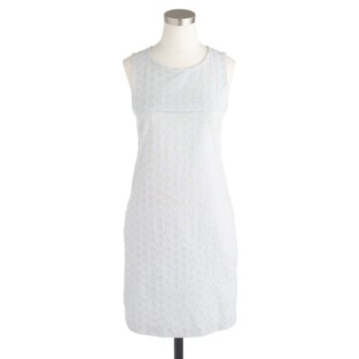 Seersucker eyelet shift dress