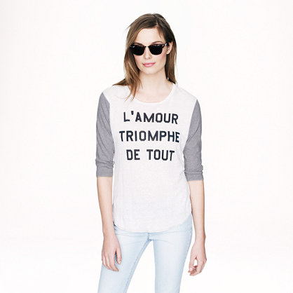 Linen baseball tee in l'amour triomphe