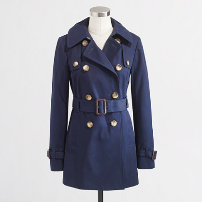 Factory belted trench coat in navy