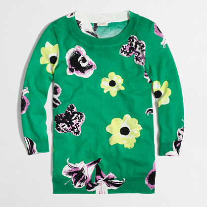 Factory Charley sweater in retro floral