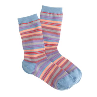 Multicolor-stripe trouser socks