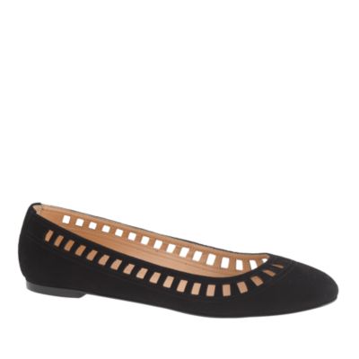 Nora suede lattice ballet flats