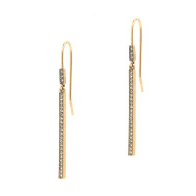 Pavé line drop earrings