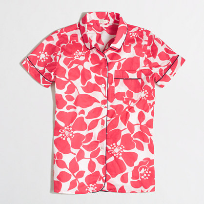 Factory short-sleeve pajama shirt in floral