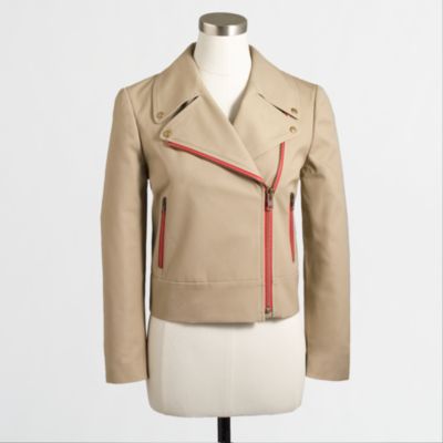 Factory cropped zipper jacket