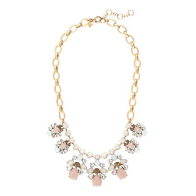 Crystal and carved stone necklace