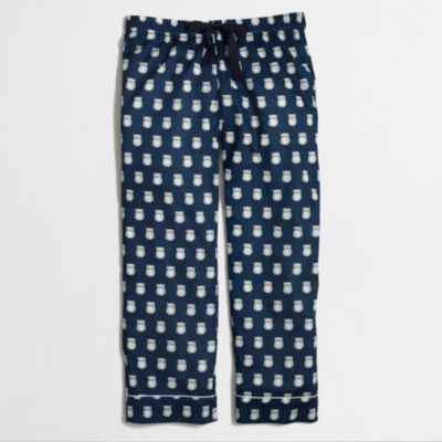 Factory cropped pajama pant in owls