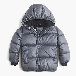 Boys' hooded down puffer jacket