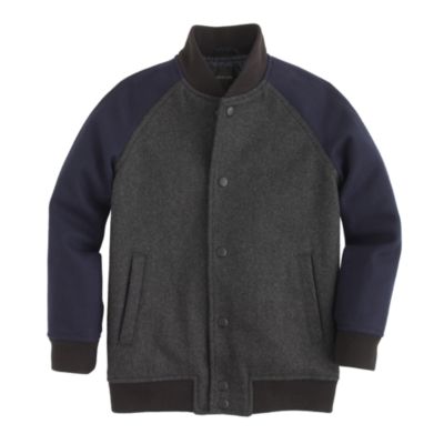 Boys' melton wool varsity jacket
