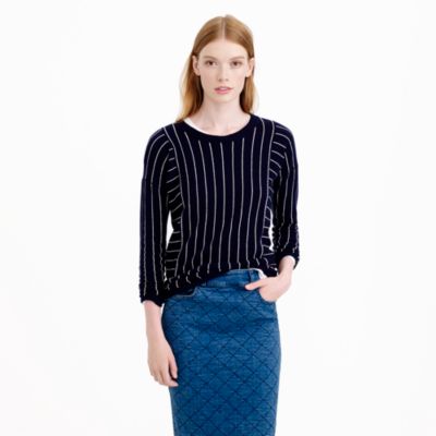 Collection cashmere sweater in pinstripe