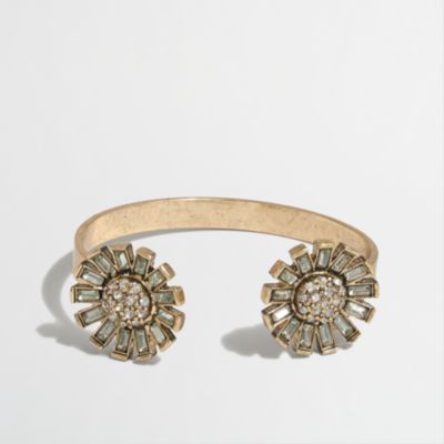 Factory crystal flowers cuff bracelet