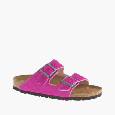 Women's BirkenstockÂ® calf hair Arizona sandals : shoes | J.Crew