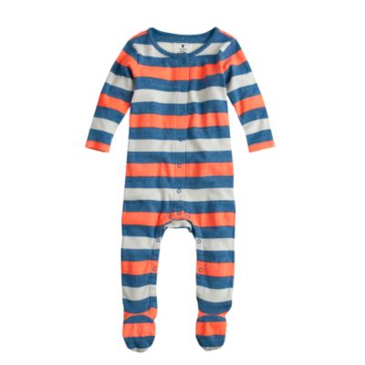 Baby footsie coverall in neon stripe