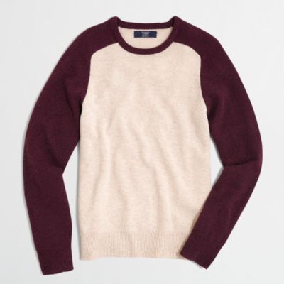 Factory lambswool colorblock sweater