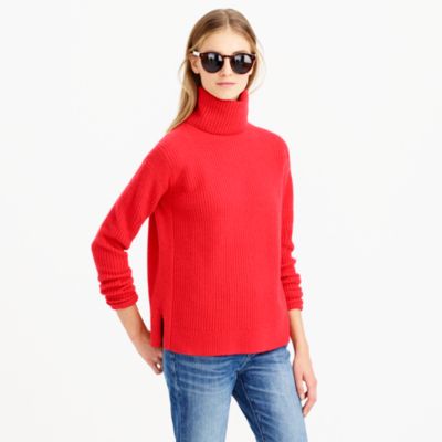 Rib-stitch turtleneck