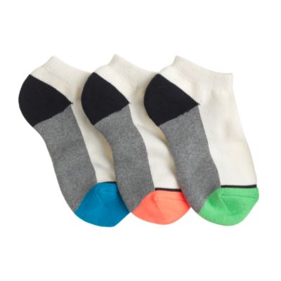 Boys' ankle socks three-pack with neon toes
