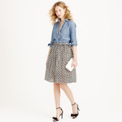 Punched-out eyelet skirt